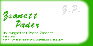 zsanett pader business card